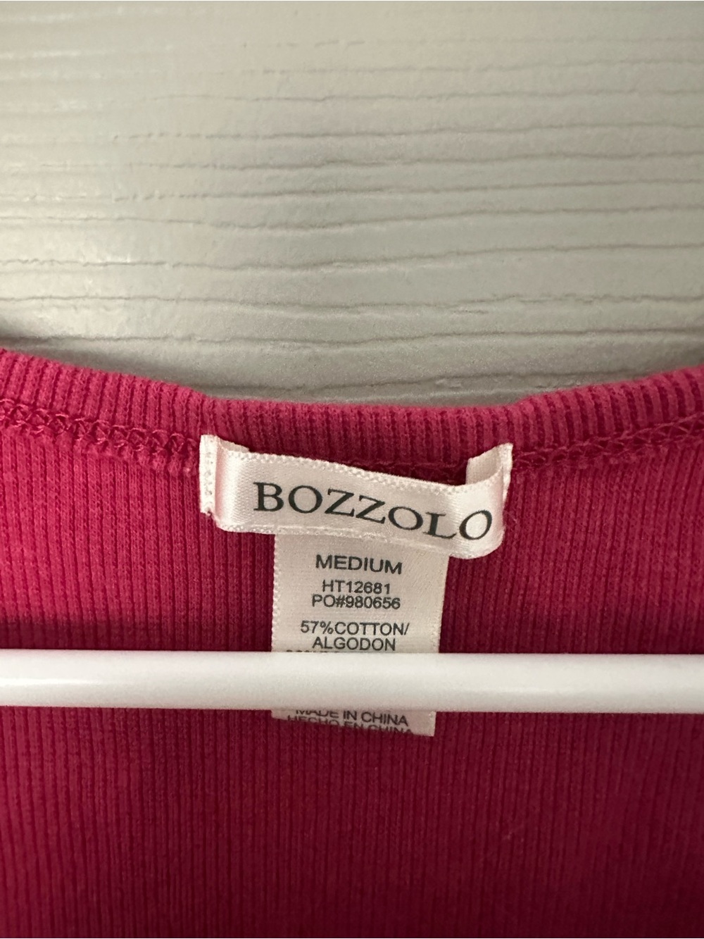 Bozzolo Raspberry Square Neck Ribbed Crop Tank - Picture 3 of 3